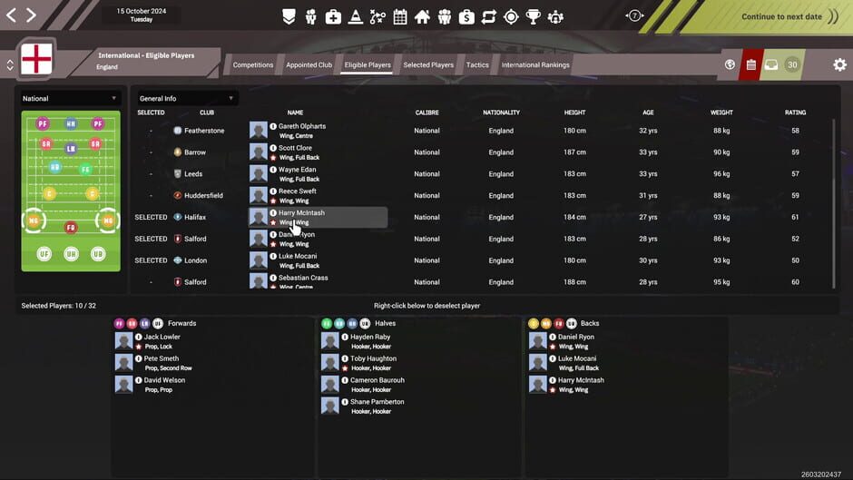 Rugby League Team Manager 4 Screenshot