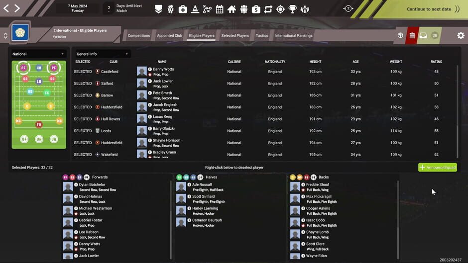 Rugby League Team Manager 4 Screenshot