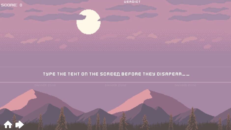 Typing game screenshot