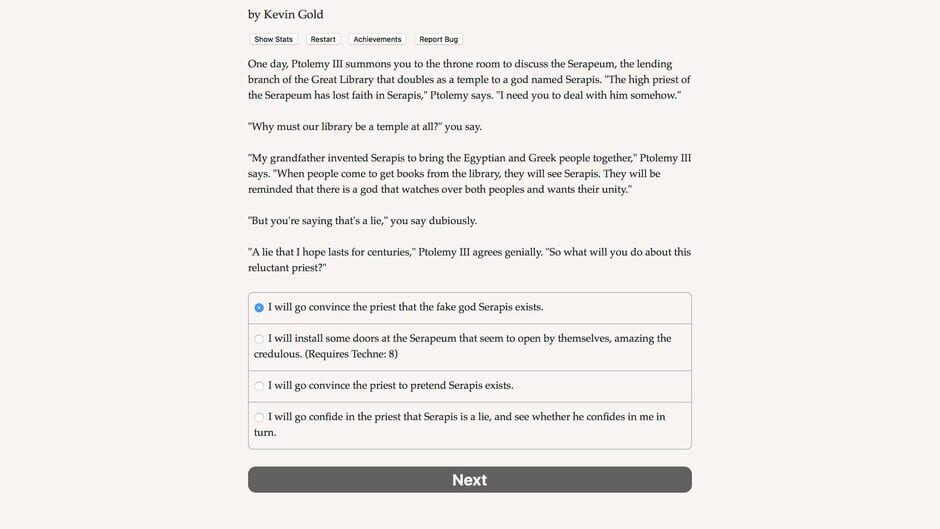 Choice of Alexandria Screenshot