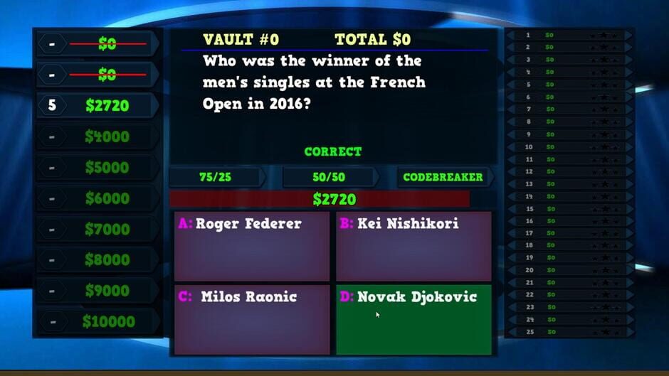 Trivia Vault: Tennis Trivia Screenshot