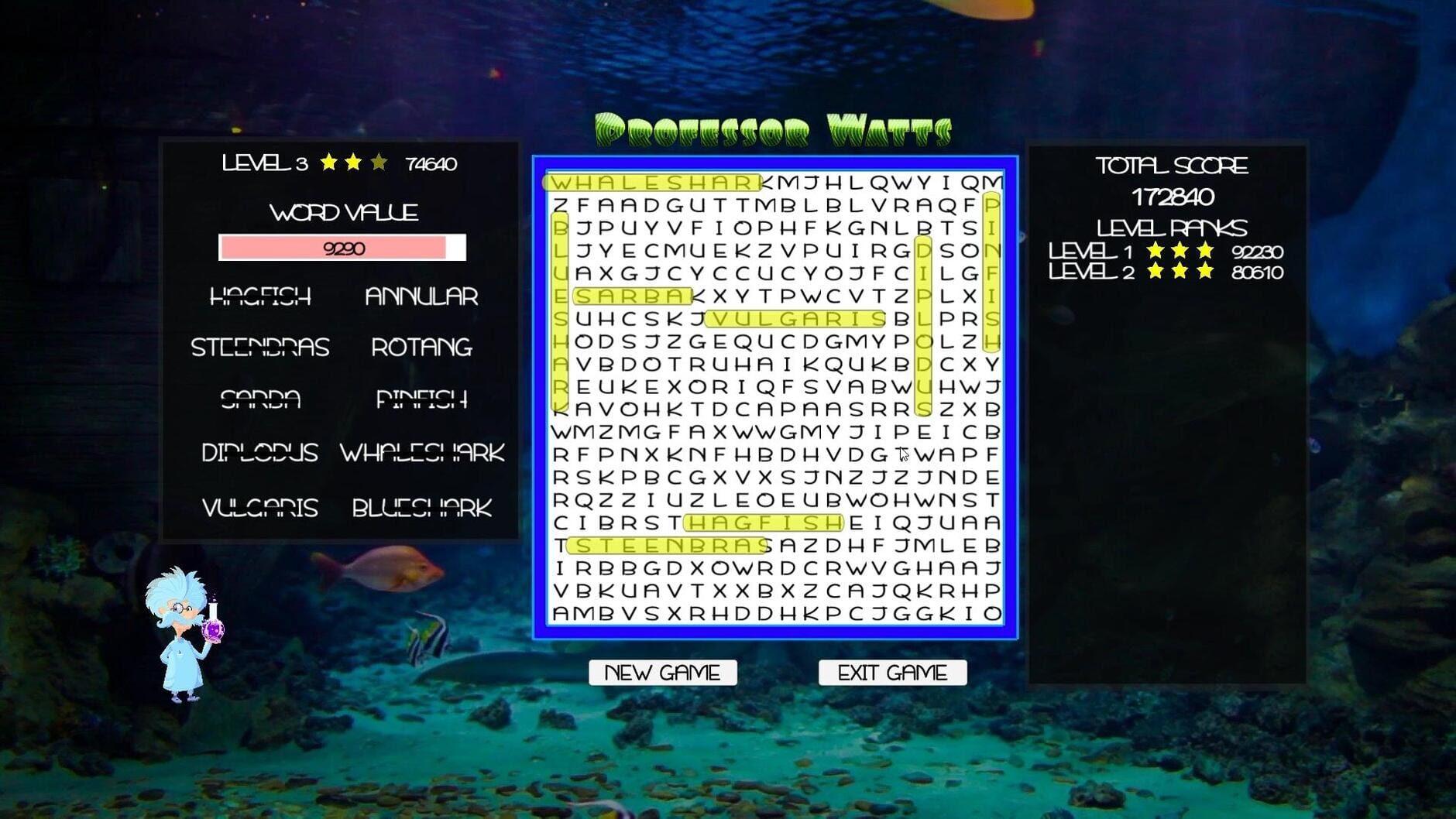 Screenshot for Professor Watts Word Search: Into the Ocean