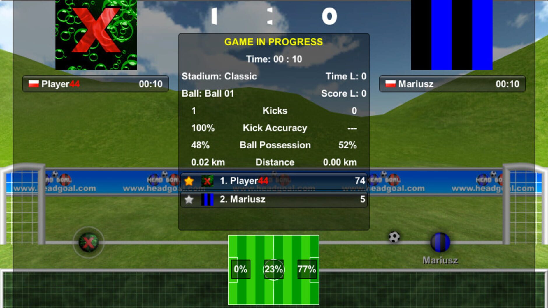 Screenshot for Head Goal: Soccer Online