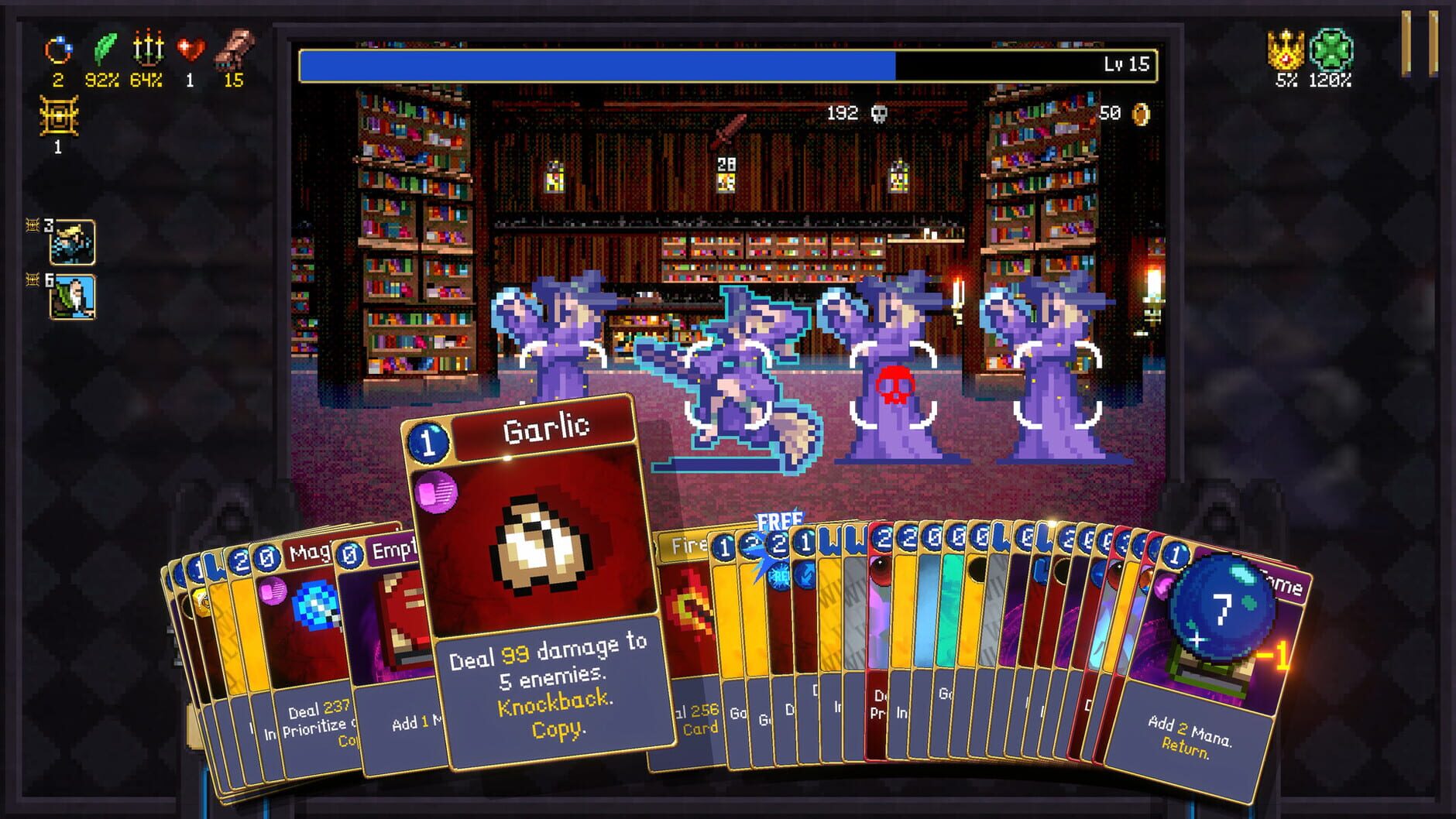Screenshot for Vampire Crawlers: The Turbo Wildcard from Vampire Survivors
