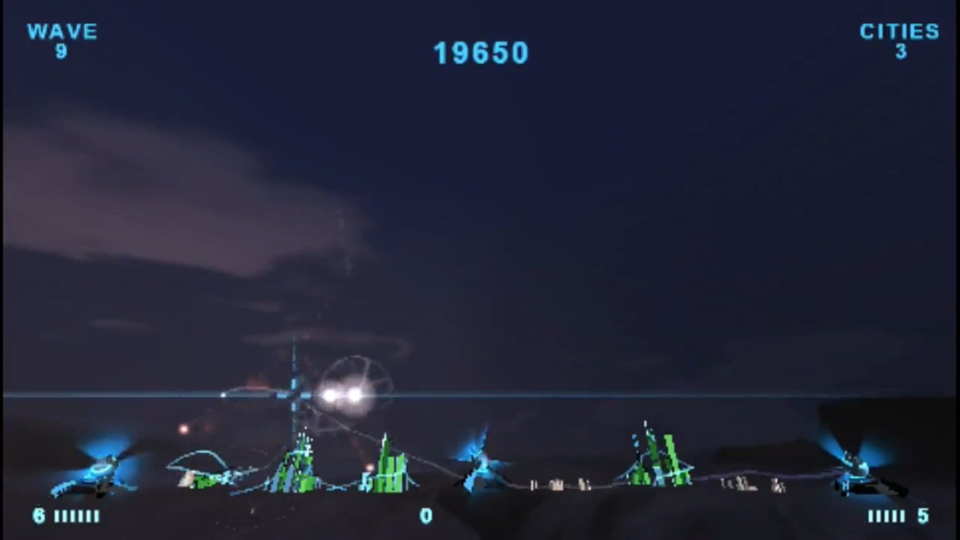 Screenshot for Missile Command: Evolved