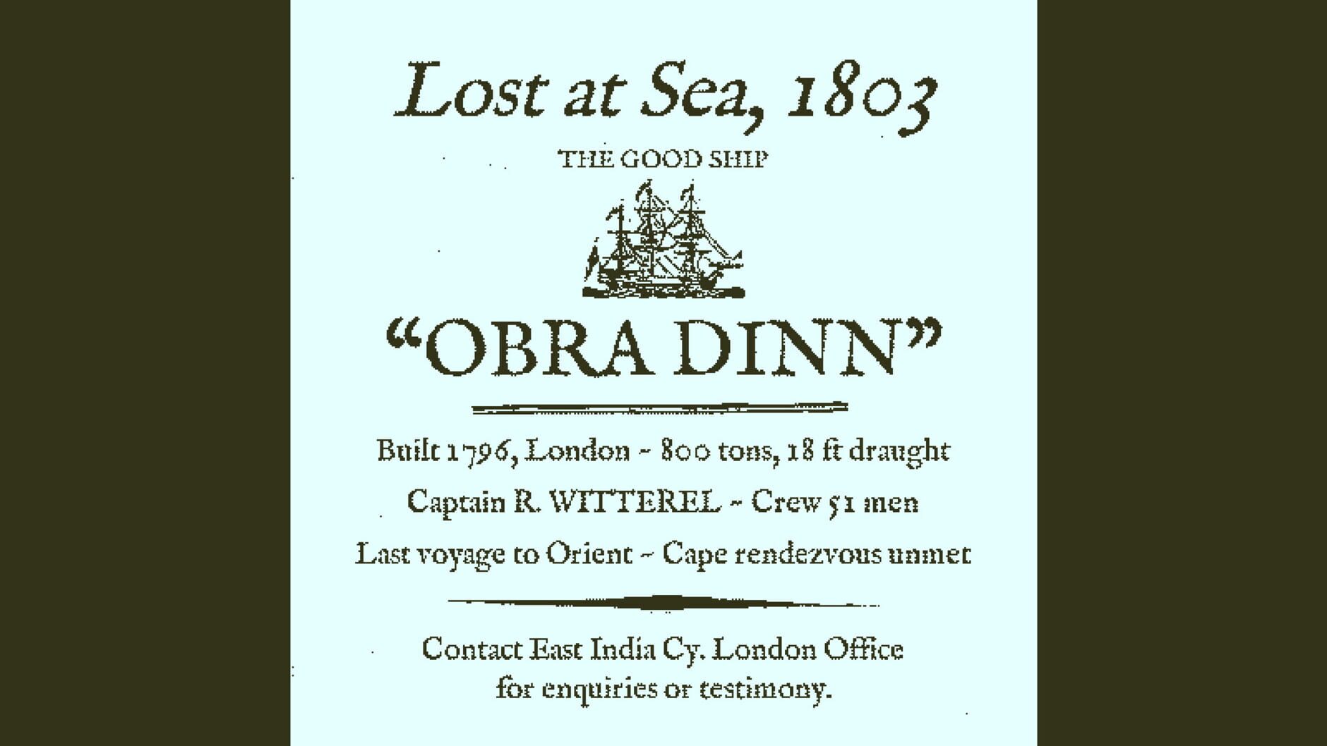 Screenshot for Return of the Obra Dinn