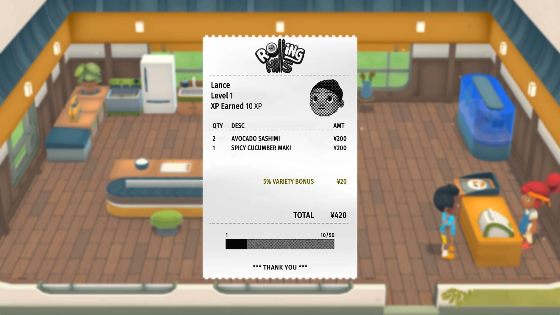 Screenshot for Rolling Hills: Make Sushi, Make Friends