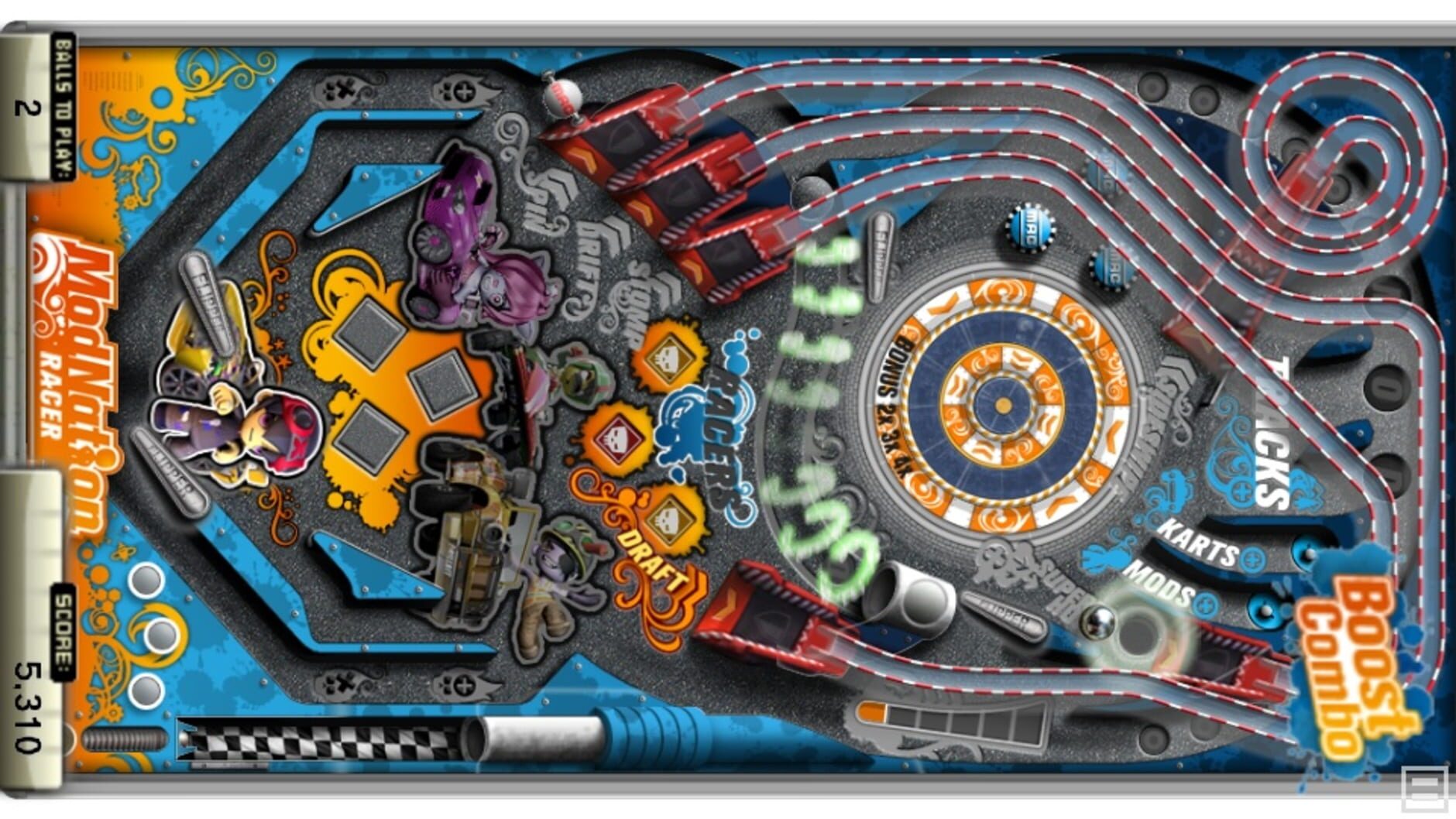 Screenshot for Pinball Heroes: Modnation Racers