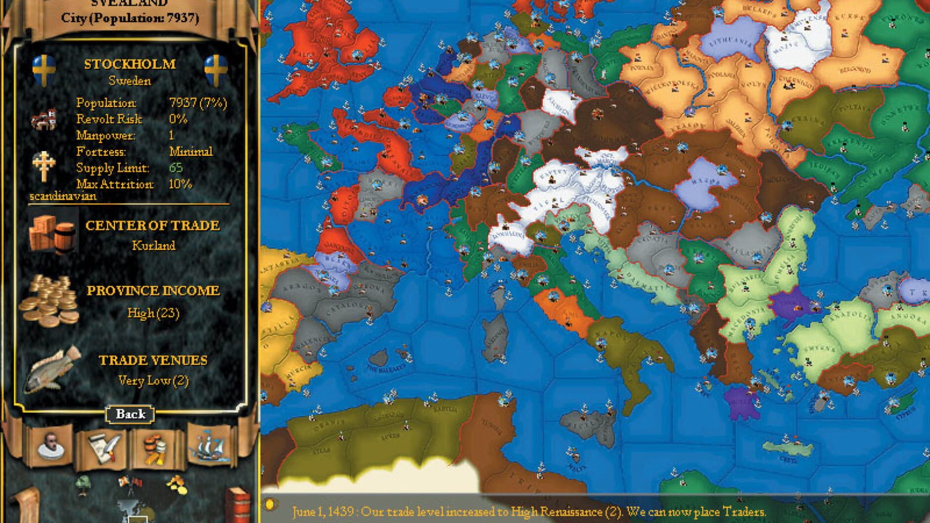 Screenshot for Europa Universalis II