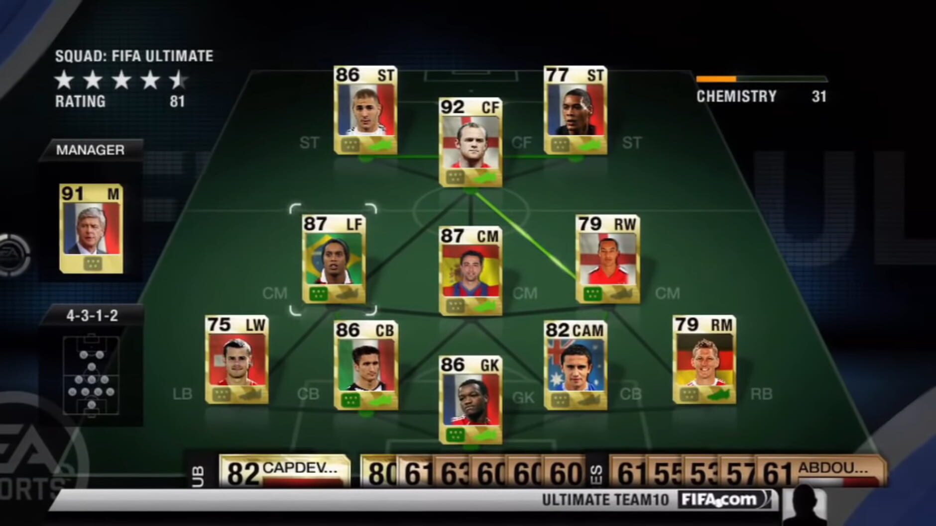 Screenshot for FIFA 10: Ultimate Team