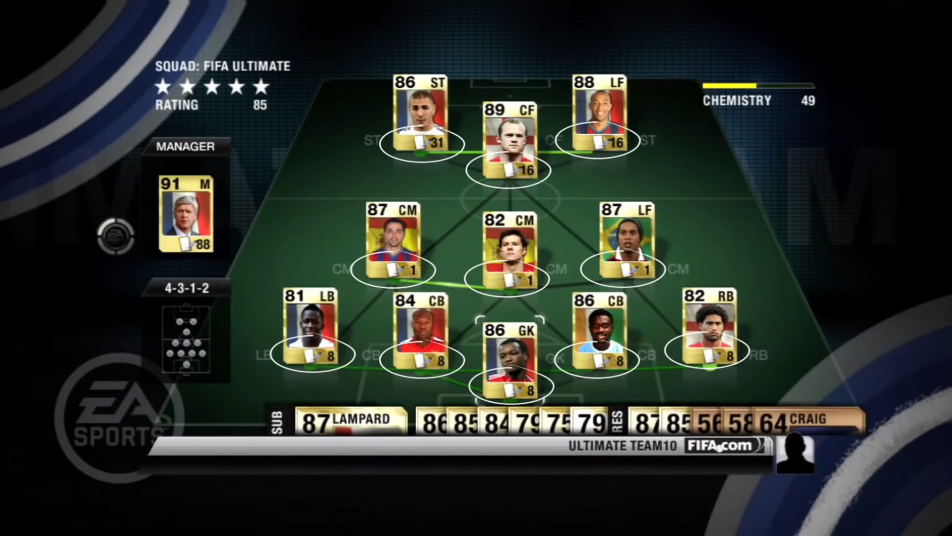Screenshot for FIFA 10: Ultimate Team