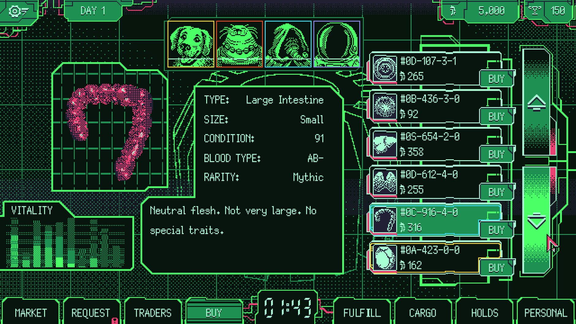 Screenshot for Space Warlord Organ Trading Simulator