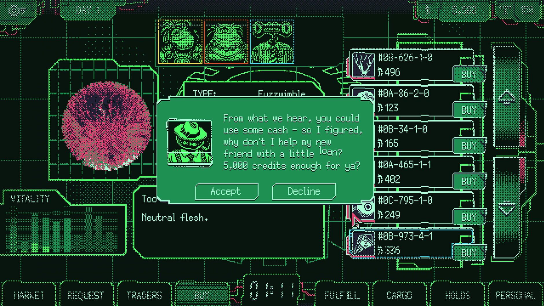 Screenshot for Space Warlord Organ Trading Simulator