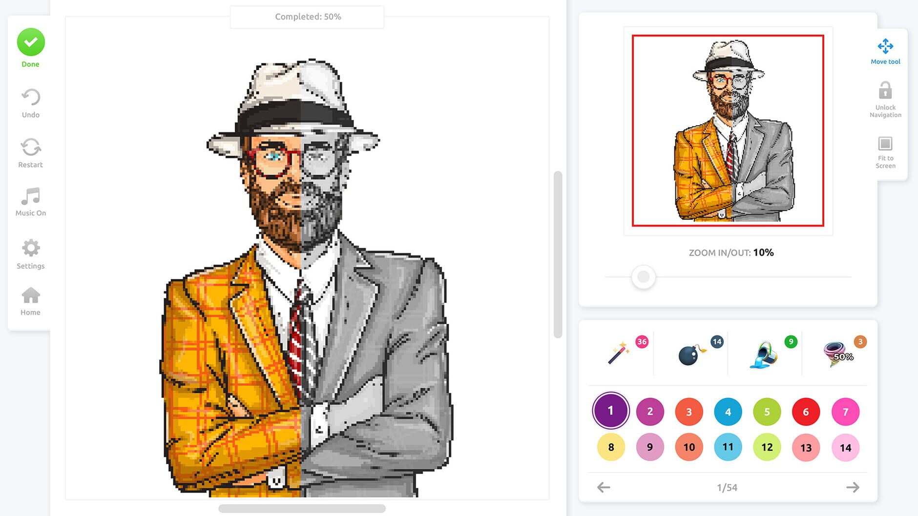 Screenshot for Pixel Art Coloring Book