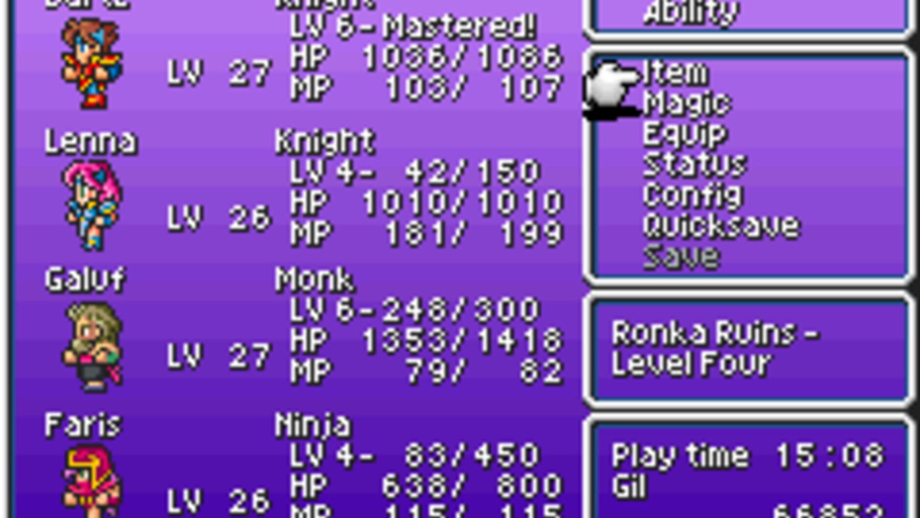 Screenshot for Final Fantasy V Advance