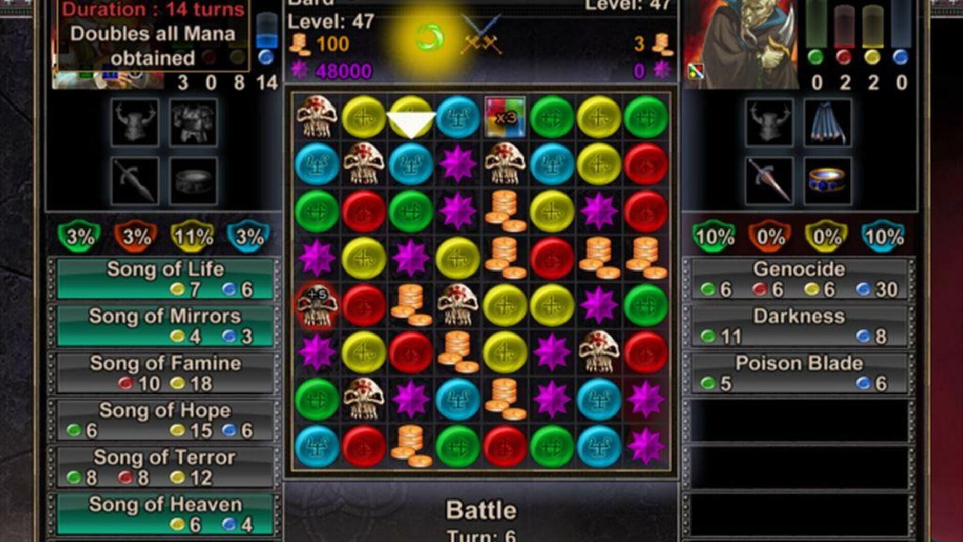 Screenshot for Puzzle Quest: Challenge of the Warlords - Revenge of the Plague Lord