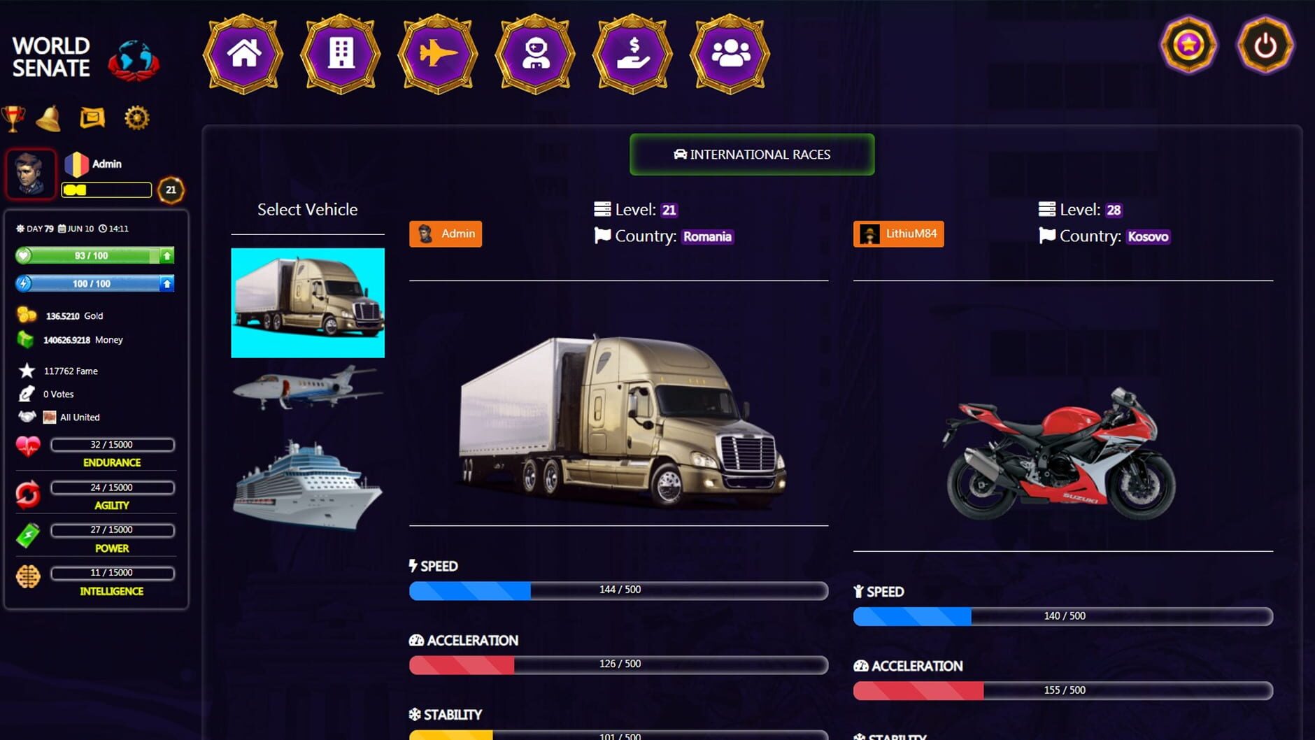 Screenshot for World Senate Game - Free Online Multiplayer Game