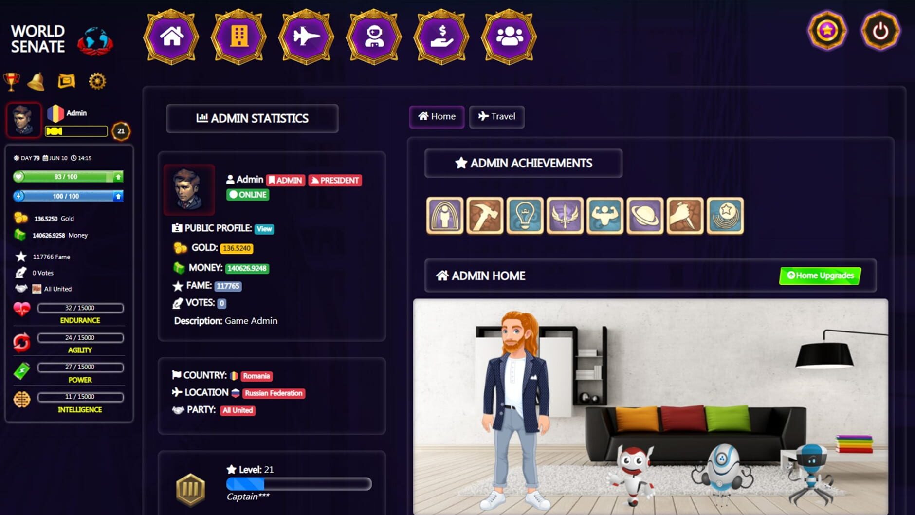 Screenshot for World Senate Game - Free Online Multiplayer Game