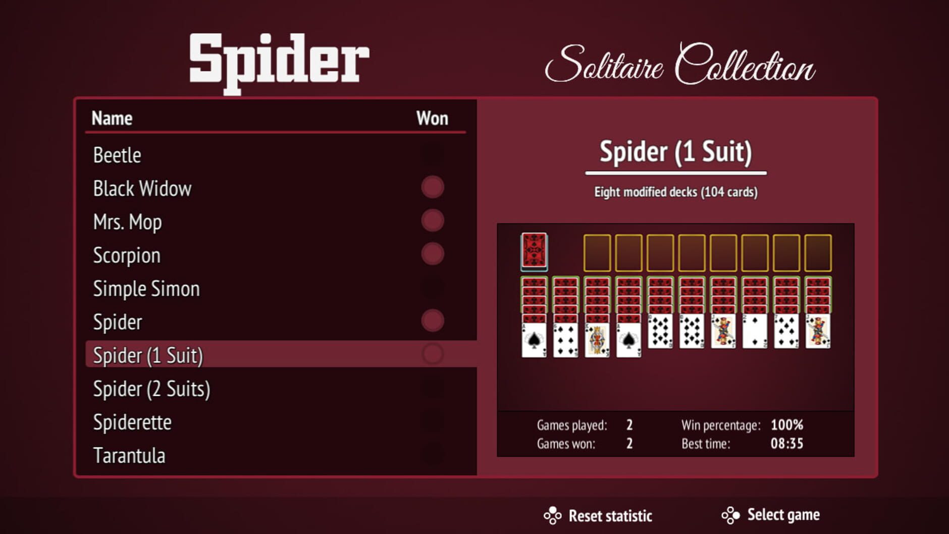 Screenshot for Spider Solitaire Collection