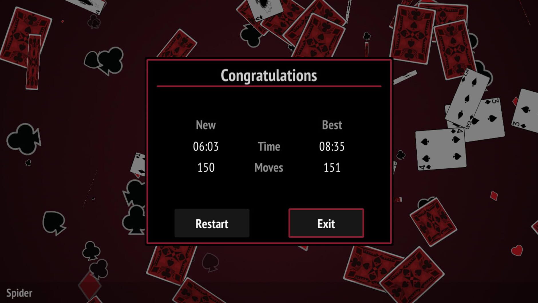 Screenshot for Spider Solitaire Collection