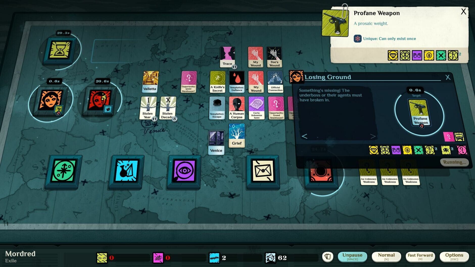 Screenshot for Cultist Simulator: The Exile