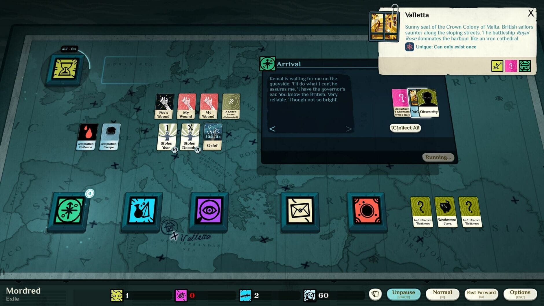 Screenshot for Cultist Simulator: The Exile