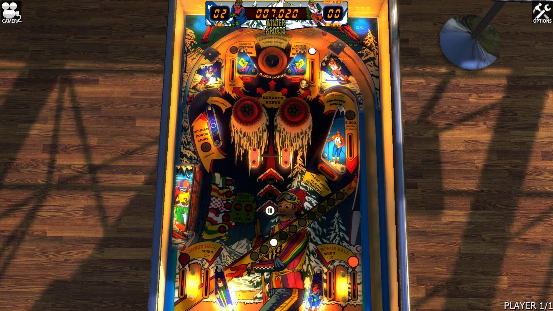 Screenshot for Zaccaria Pinball: Winter Sports Table
