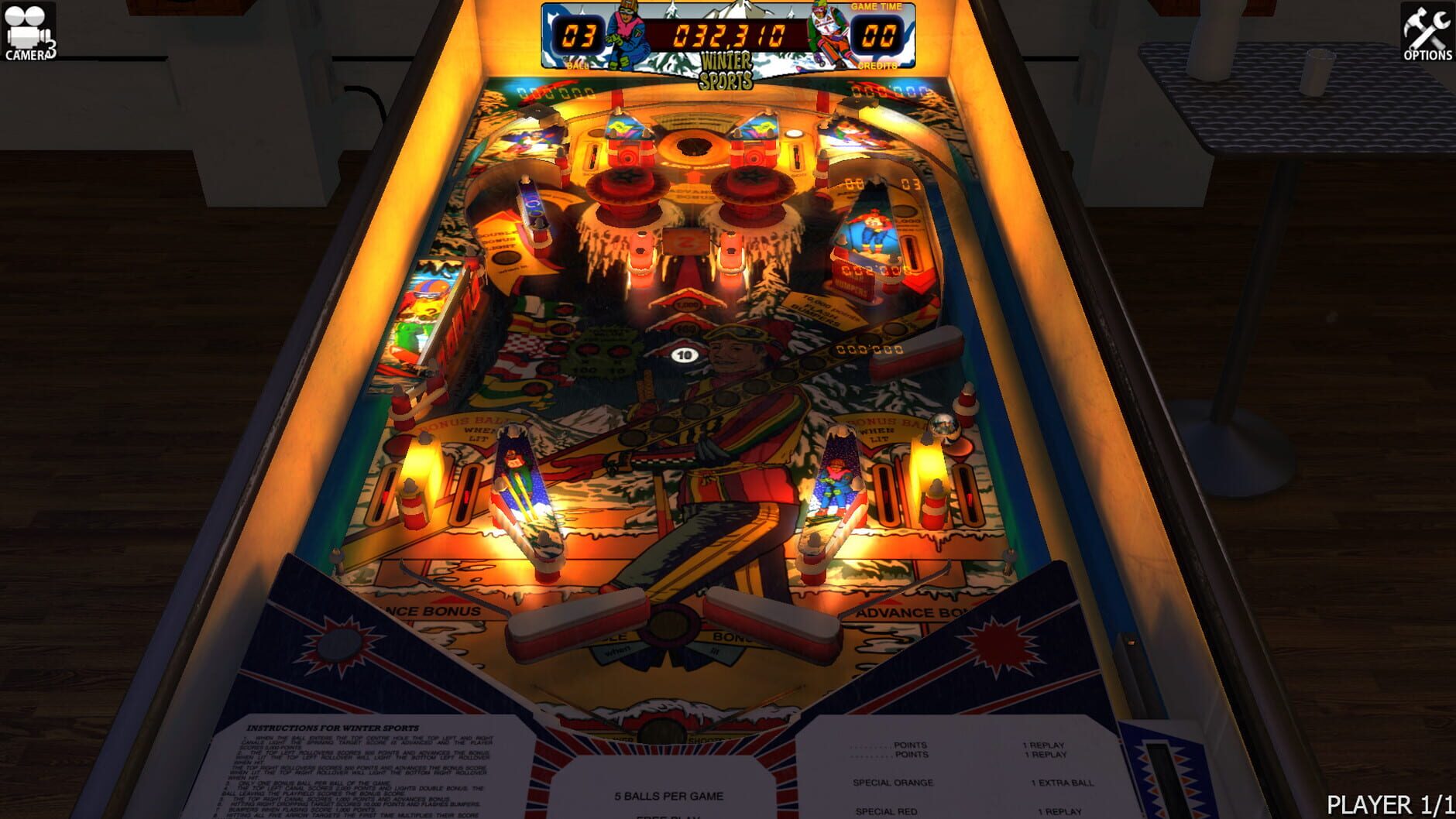 Screenshot for Zaccaria Pinball: Winter Sports Table