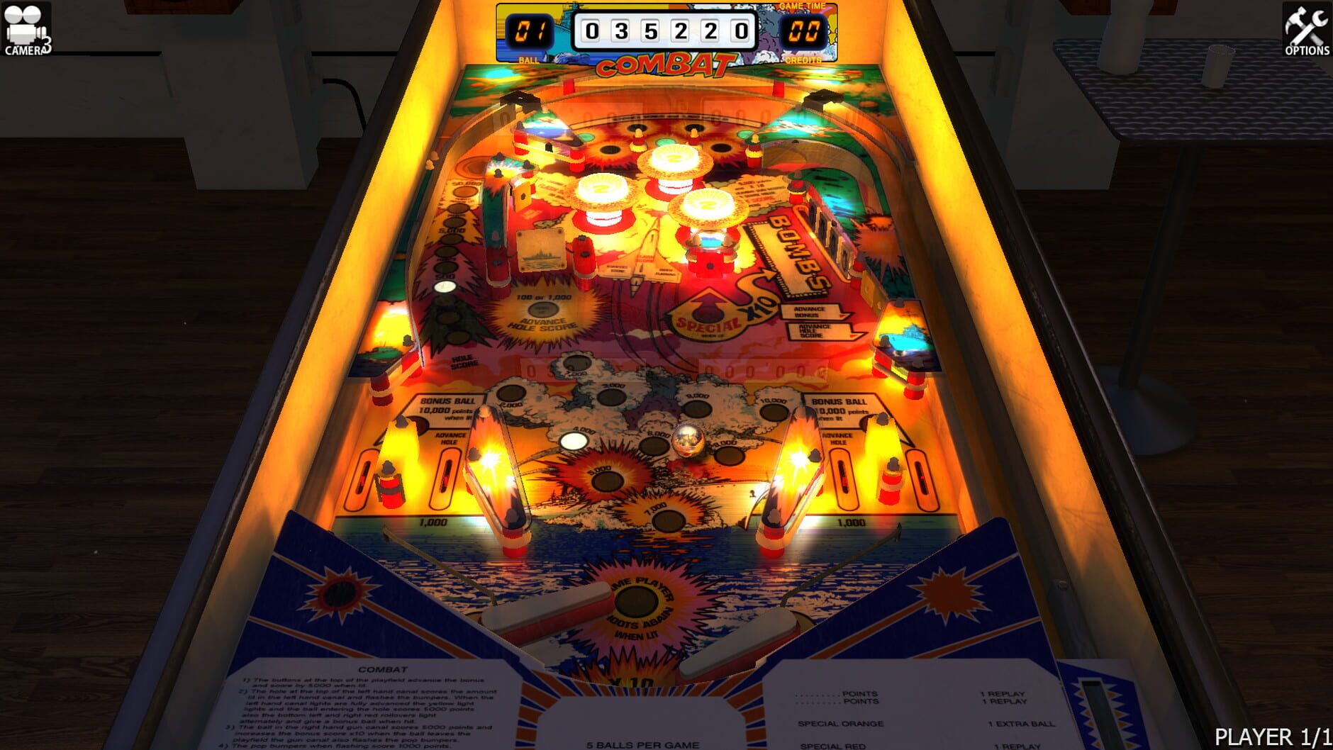 Screenshot for Zaccaria Pinball: Combat Table
