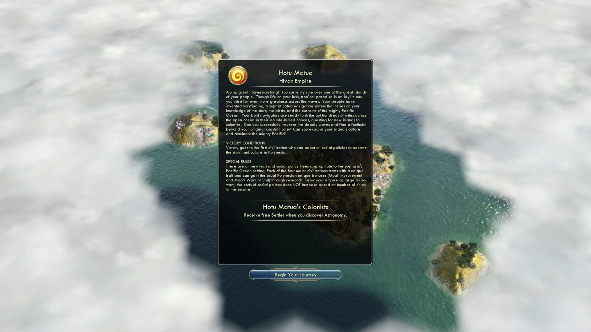 Screenshot for Sid Meier's Civilization V: Civ and Scenario Pack - Polynesia