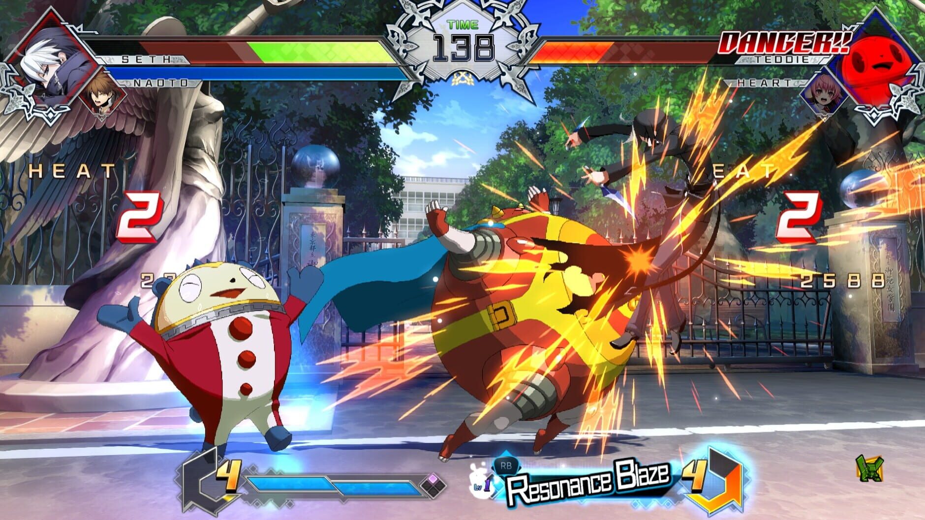 Screenshot for BlazBlue: Cross Tag Battle - Character Pack Vol. 7: Heart/NaotoKurogane/Teddie/Seth