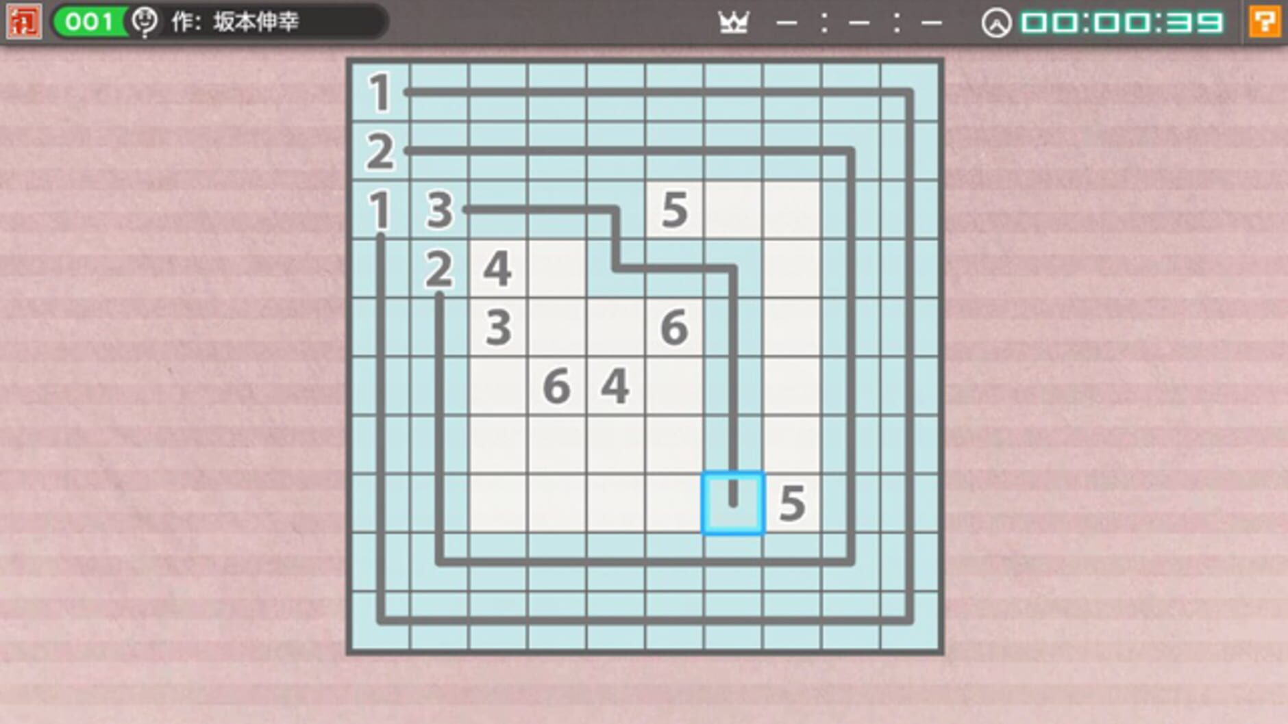 Screenshot for Nikoli no Puzzle V: Numberlink