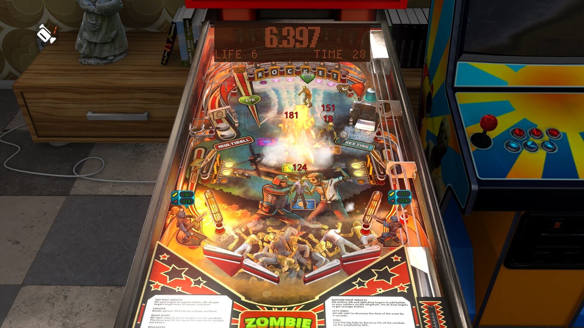 Screenshot for Zaccaria Pinball: Zombie Invasion