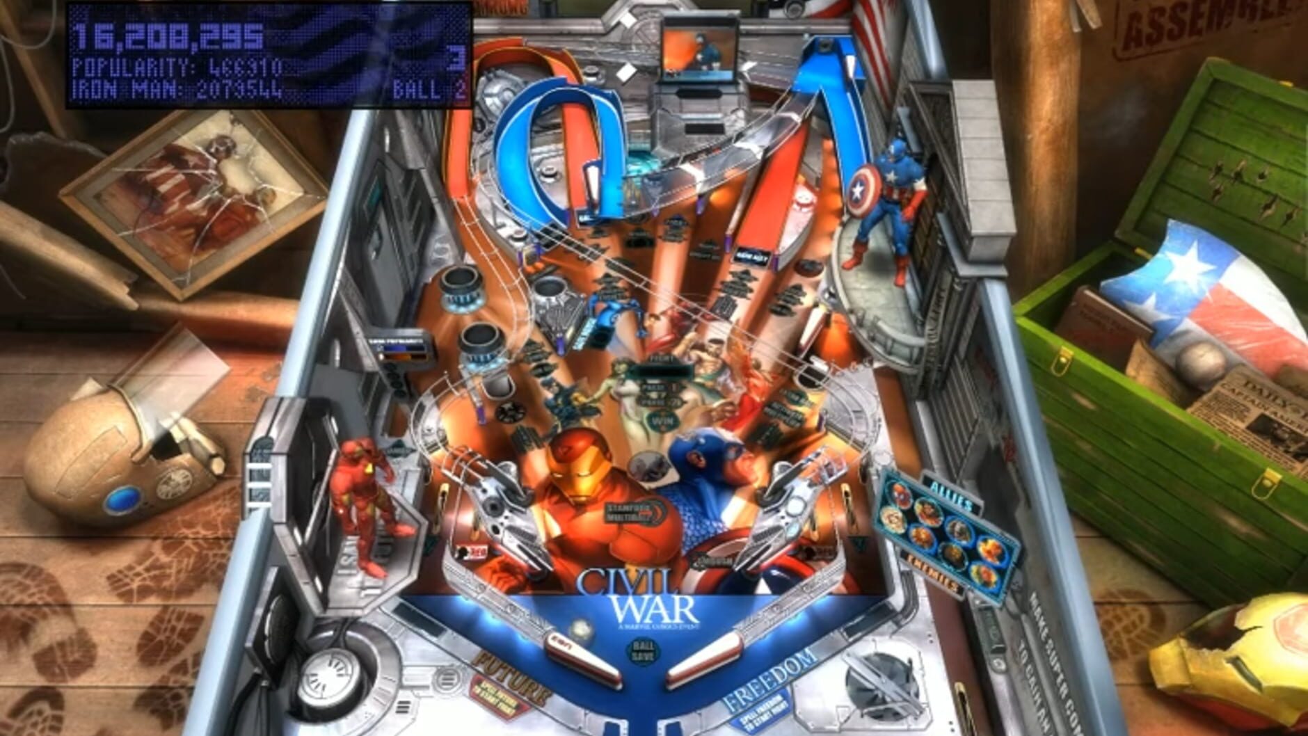 Screenshot for Pinball FX 2: Marvel Civil War