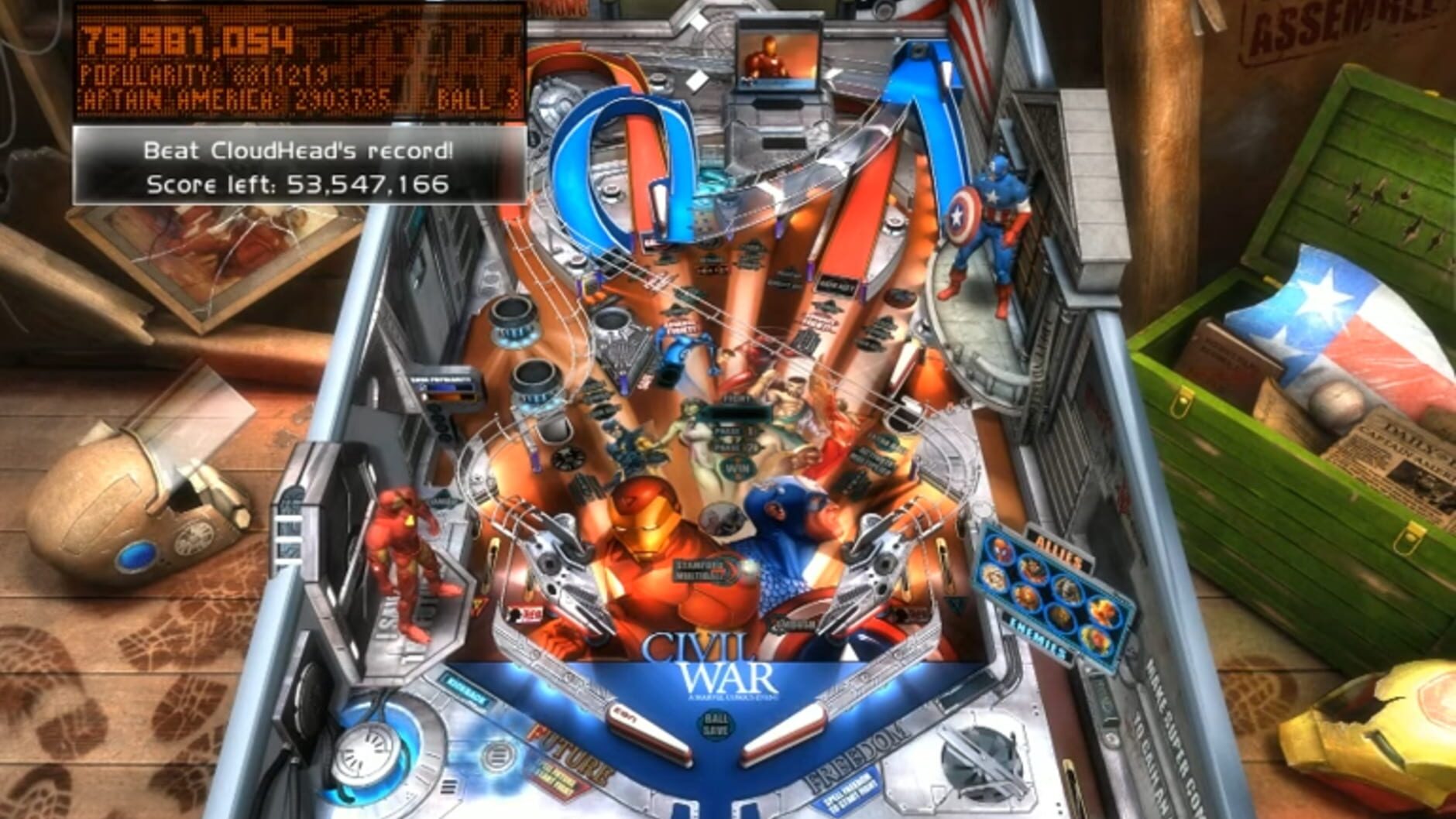 Screenshot for Pinball FX 2: Marvel Civil War