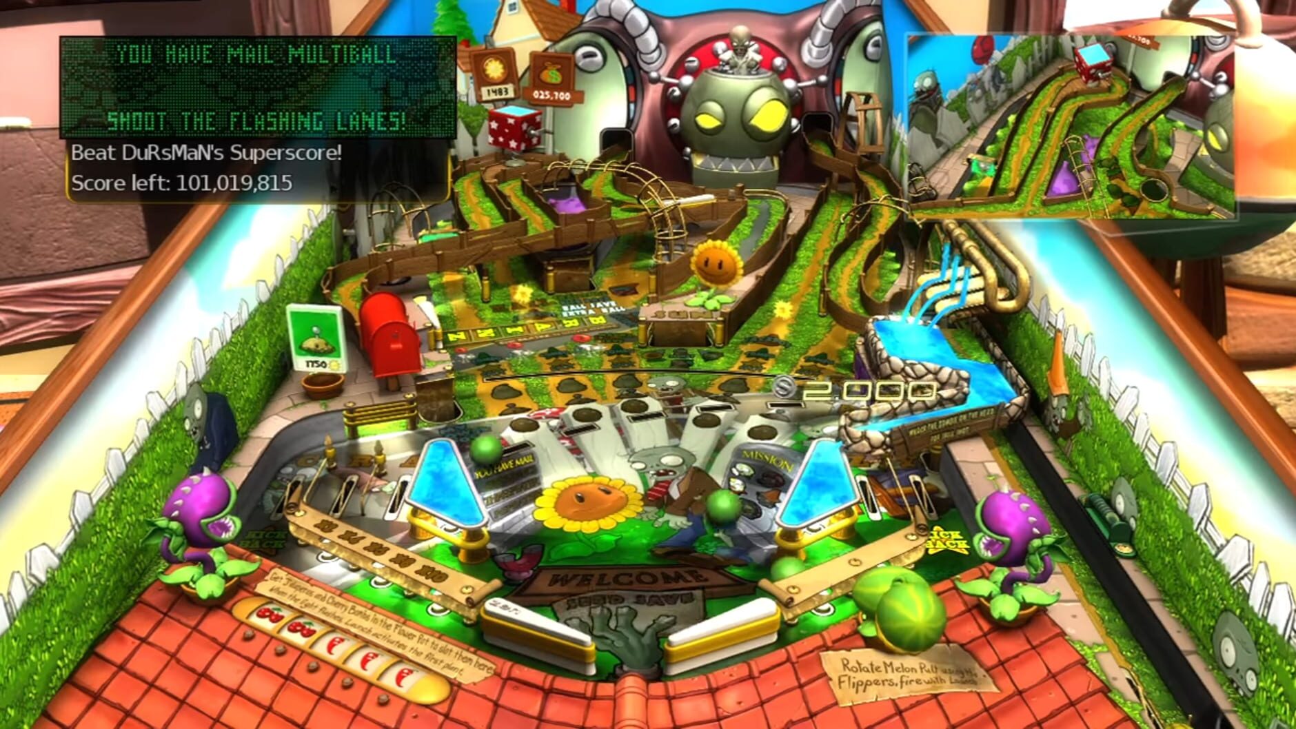 Screenshot for Pinball FX2: Plants vs. Zombies