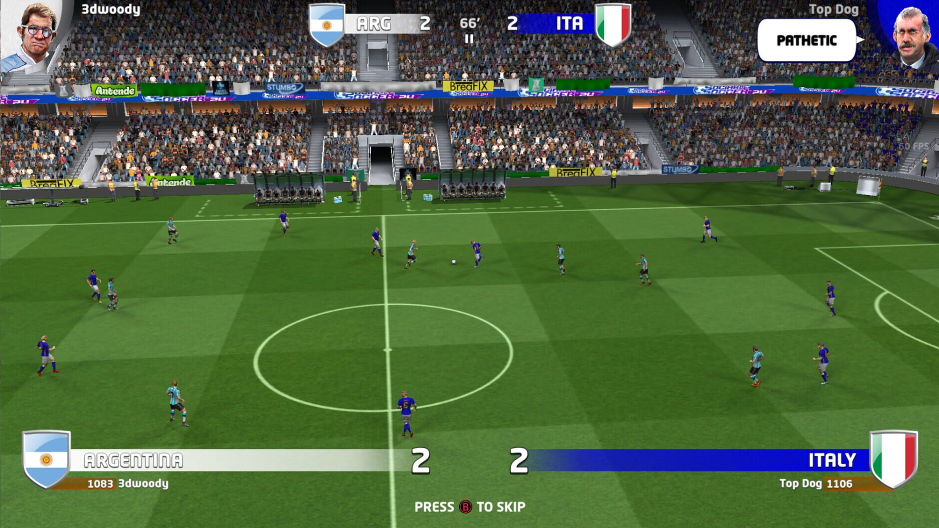 Screenshot for Sociable Soccer 24