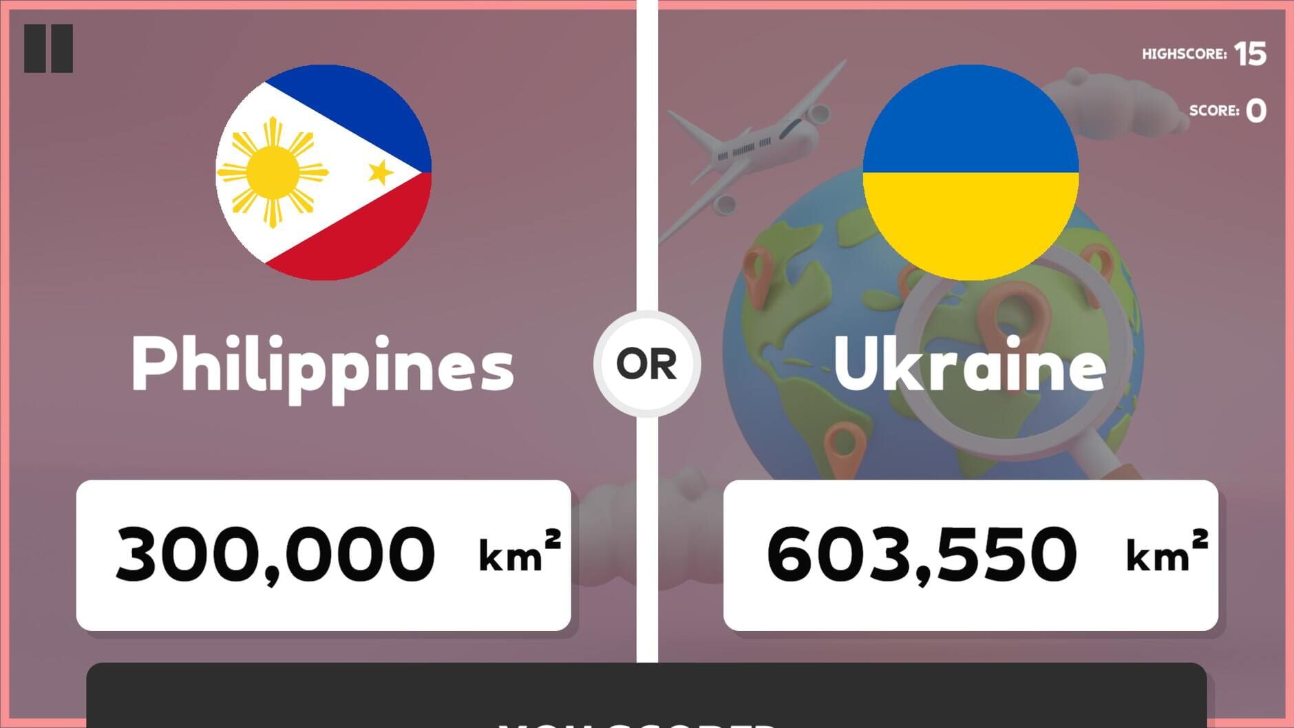 Screenshot for Which Country Is Larger?