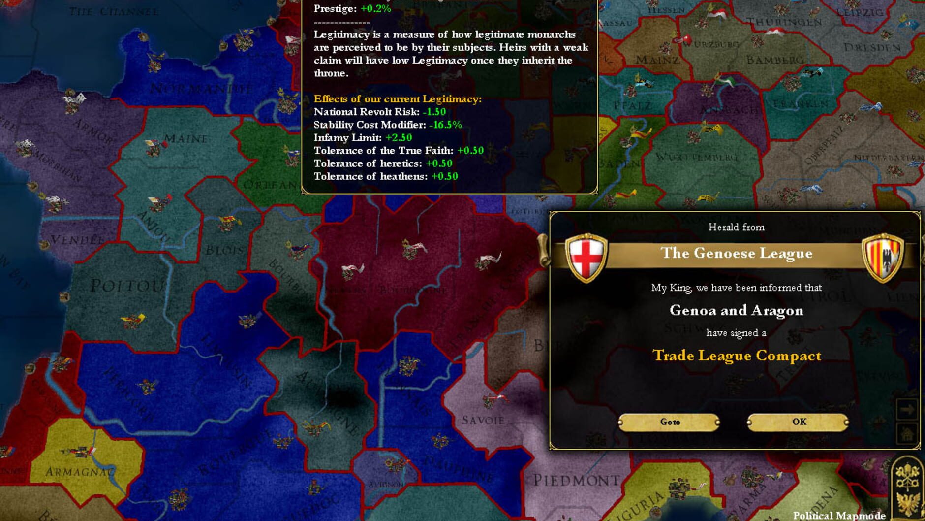Screenshot for Europa Universalis III: Heir to the Throne