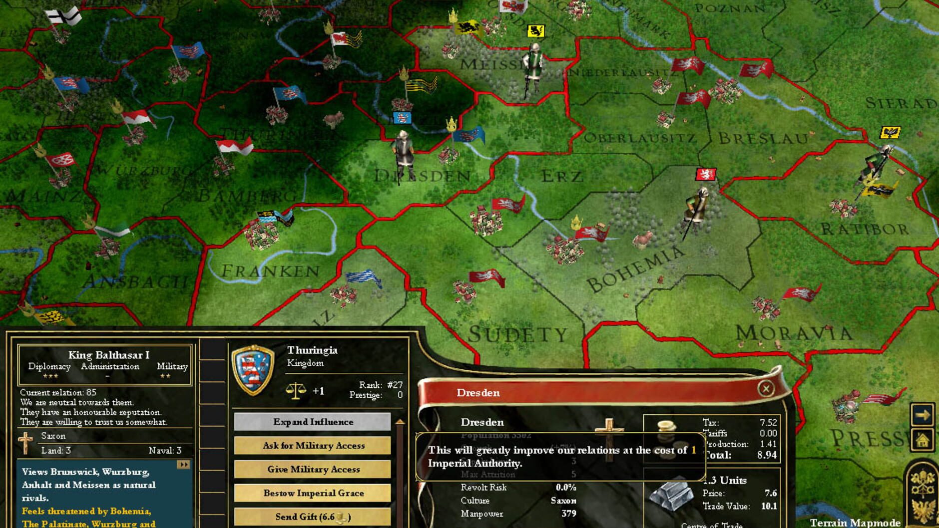 Screenshot for Europa Universalis III: Heir to the Throne