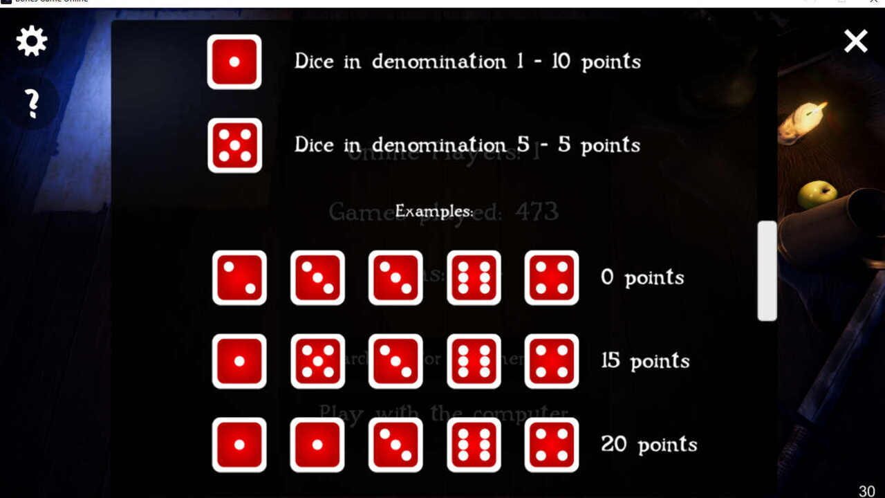 Bones game online — Screenshot 3