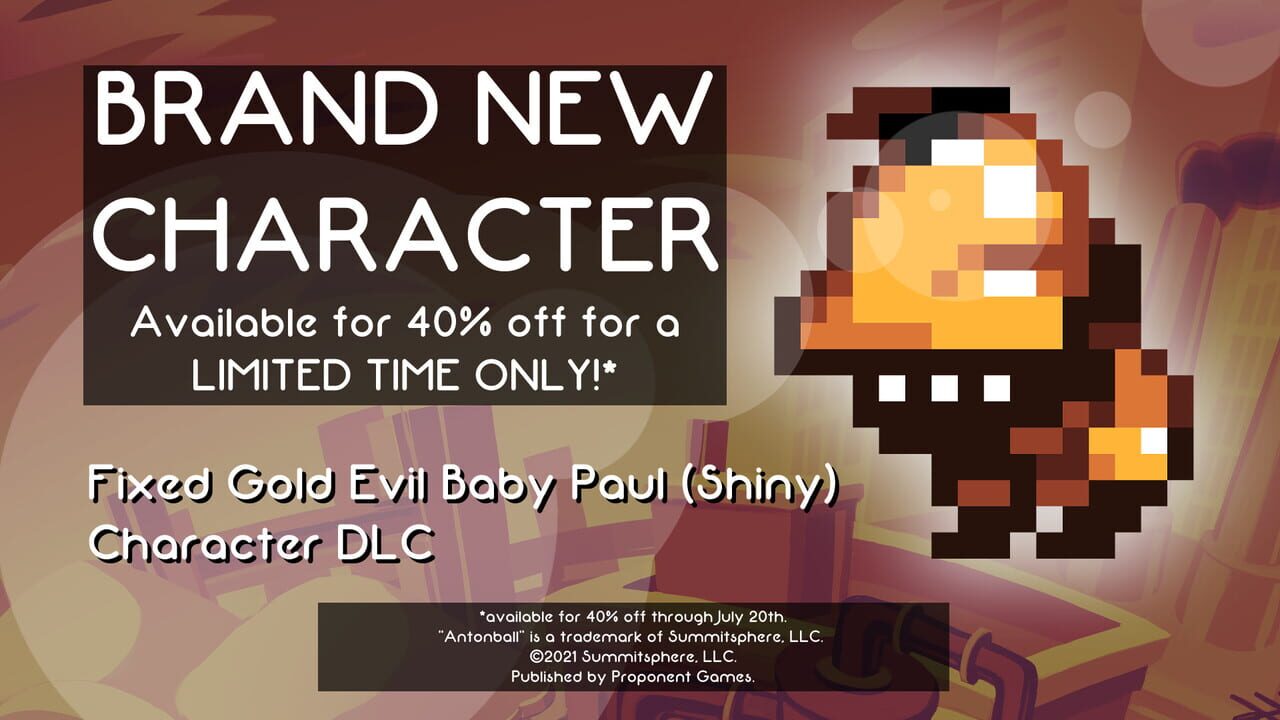 Antonball Deluxe: Fixed Gold Evil Baby Paul (Shiny) Image