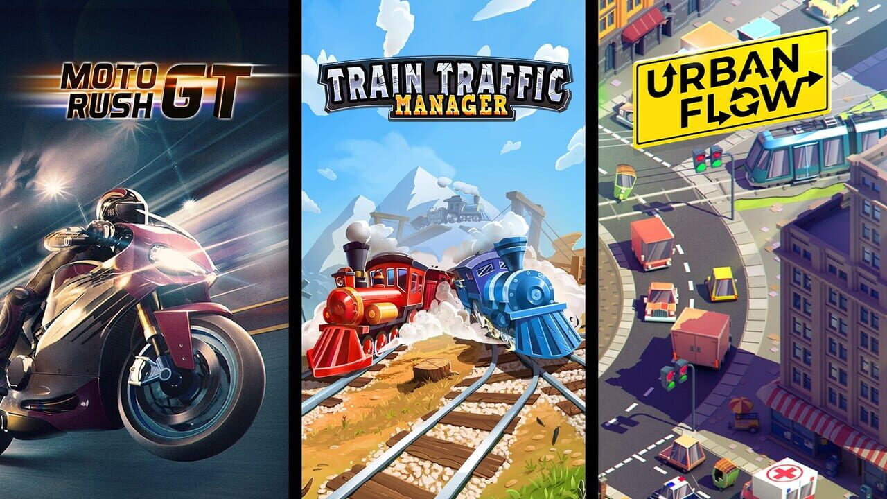 Moto Rush GT + Urban Flow + Train Traffic Manager Image