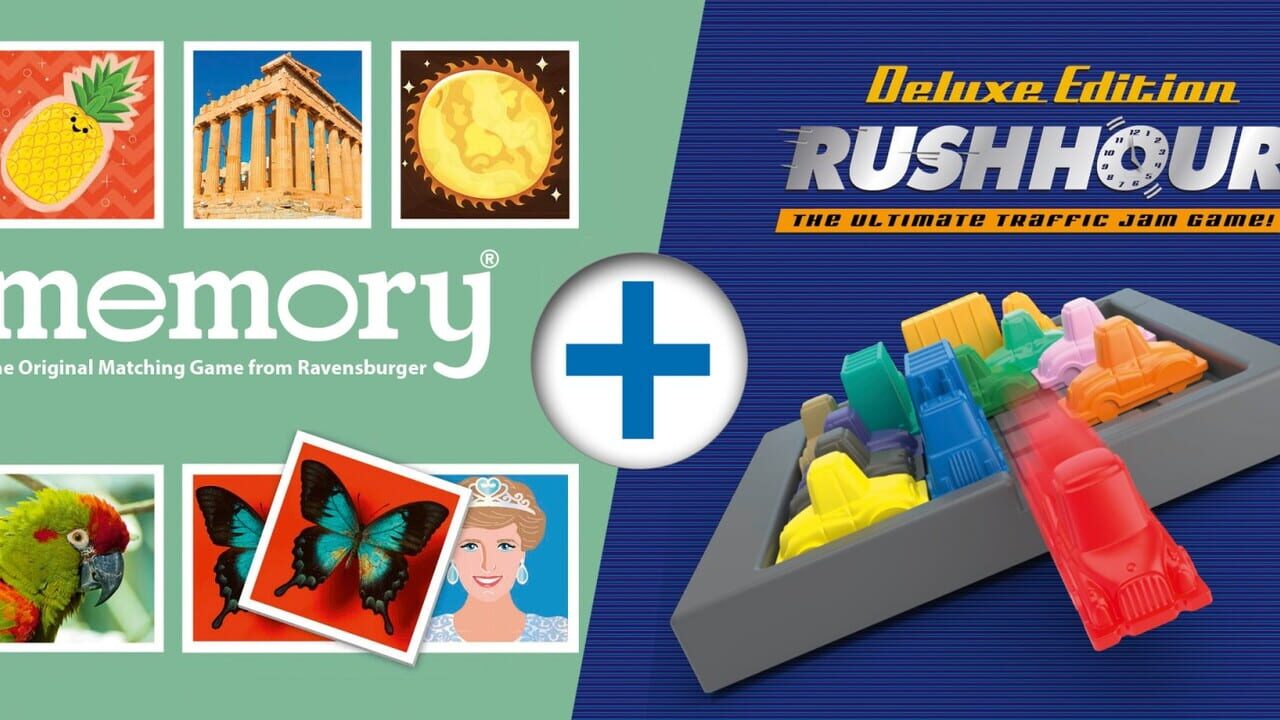 Bundle: Memory - The Original Matching Game from Ravensburger + Rush Hour Deluxe: The Ultimate Traffic Jam Game! Image