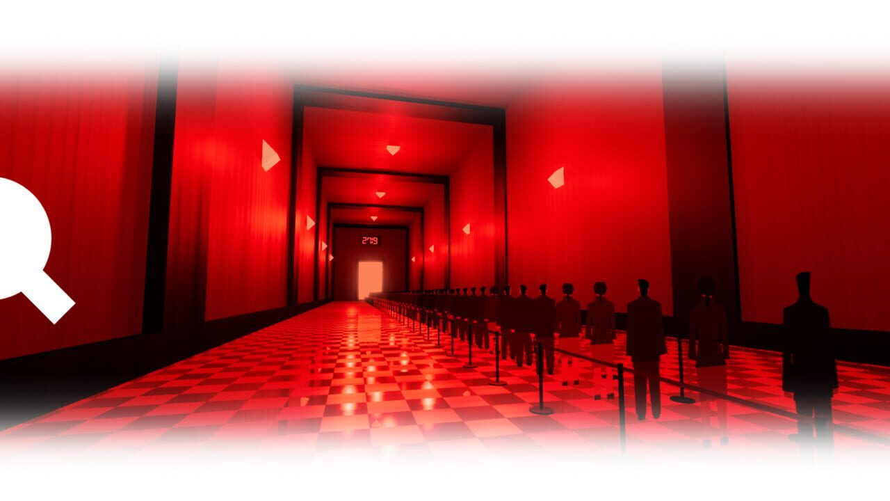 Q: A Dystopian Queueing Simulator Image