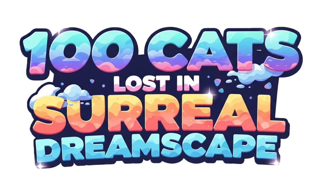 100 Cats Lost in Surreal Dreamscape Image