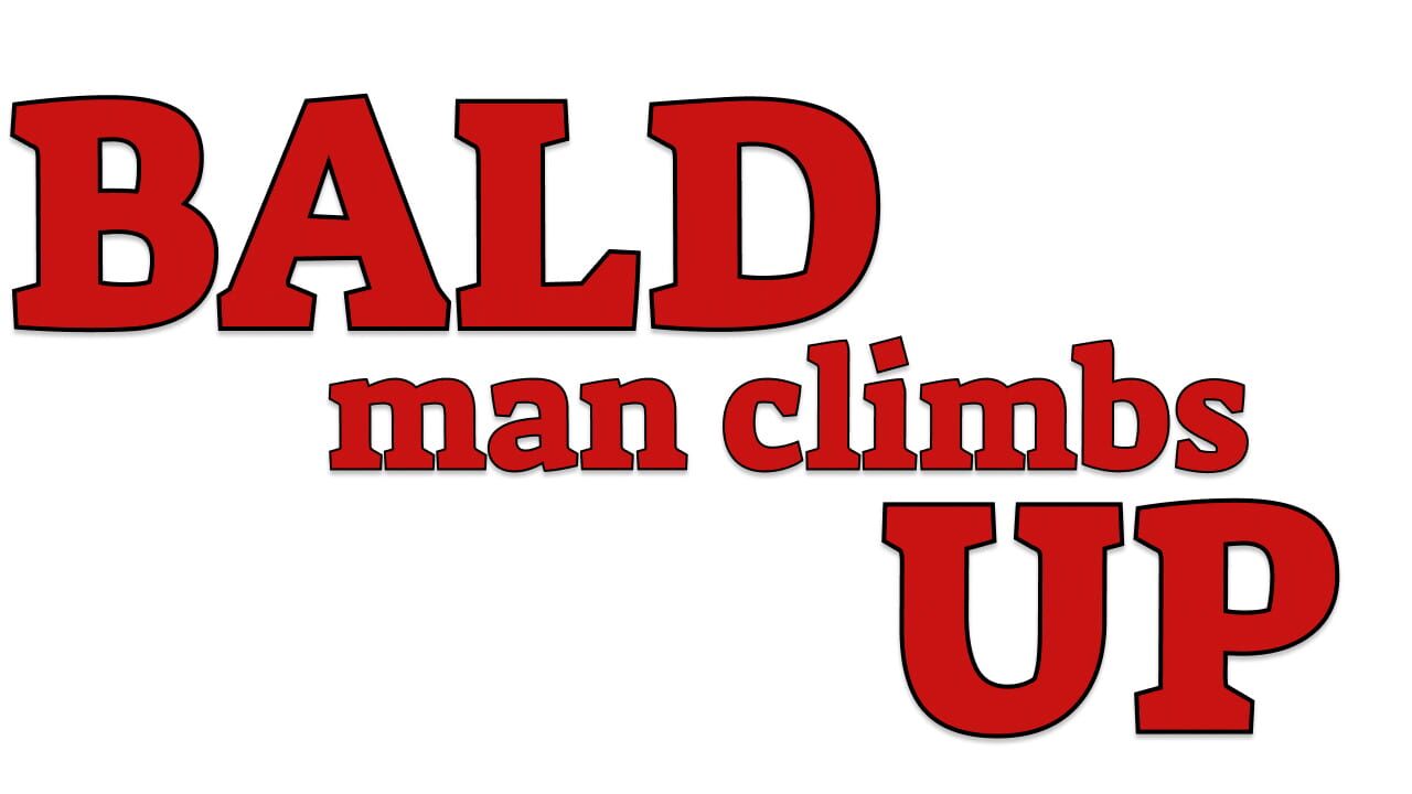 Bald Man Climbs Up Image