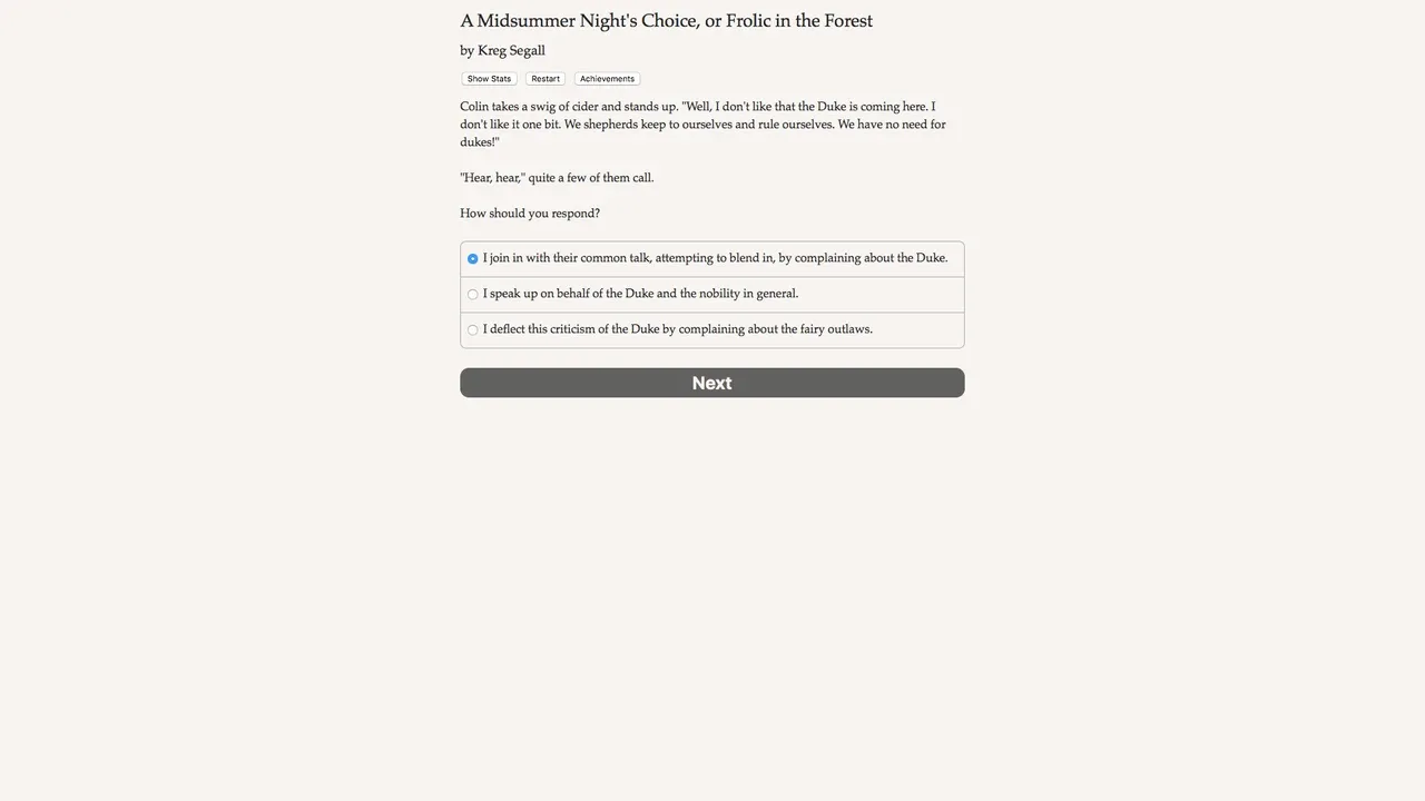 A Midsummer Night's Choice screenshot 1