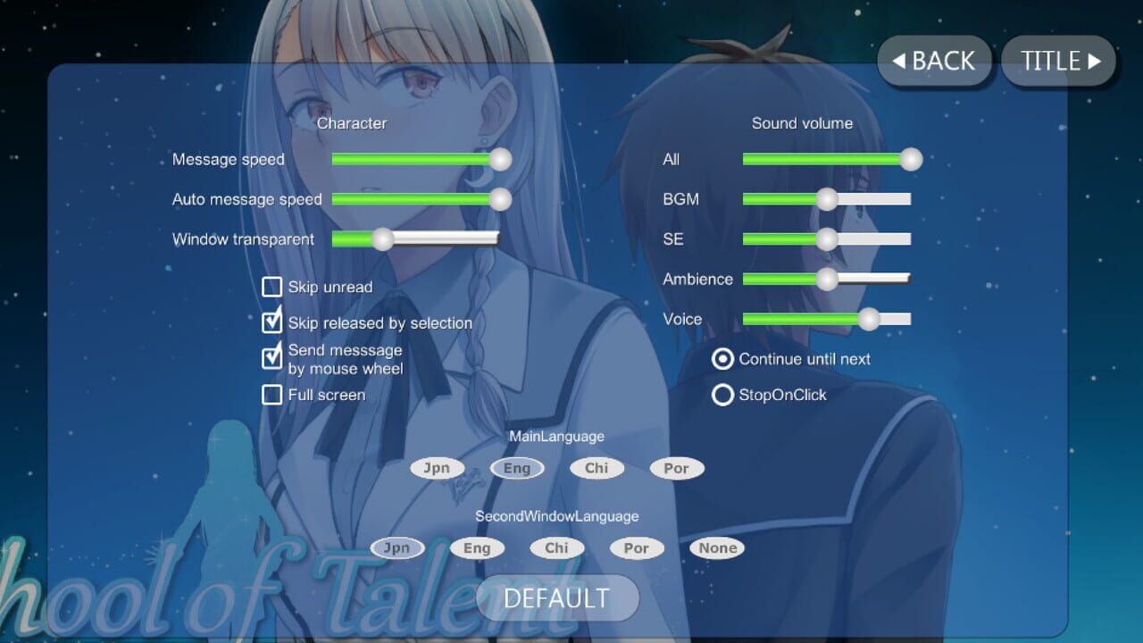 School of Talent: Suzu-Route Image