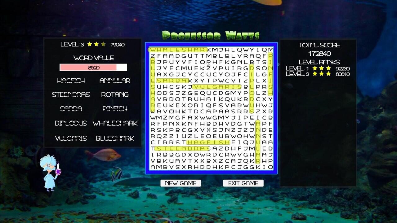 Professor Watts Word Search: Into the Ocean — Screenshot 5